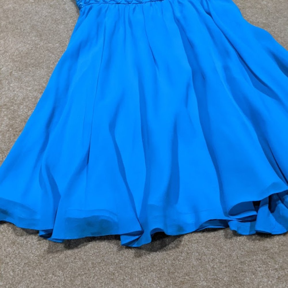 Betsey Johnson Evening Aqua Sequin Halter Dress - Picture 4 of 10